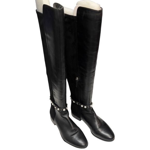 WHBM Over The Knee Tall Rowan Black Strap Equestrian Riding Winter Chic Boot - Picture 1 of 16